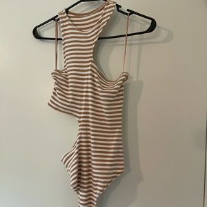 Abercrombie Soft Rib Asymmetrical Bodysuit